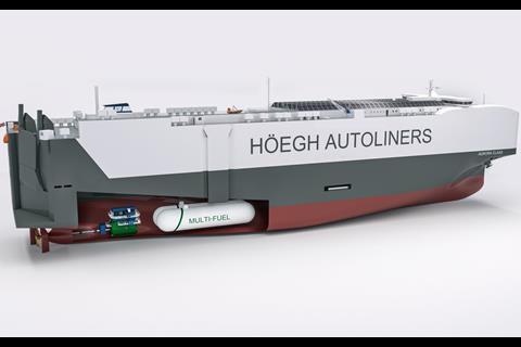 Höegh Autoliners is ordering a new class of ammonia-ready PCTC vessels (image: Höegh Autoliners)